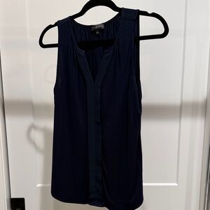 Dark Blue Sleeveless Blouse